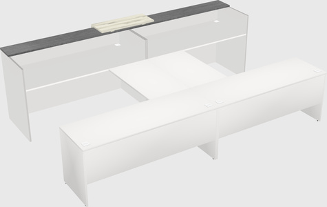 Shared u-shaped reception desks