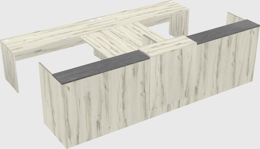 Shared u-shaped reception desks