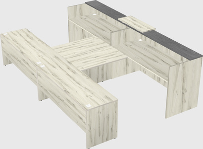 Shared u-shaped reception desks