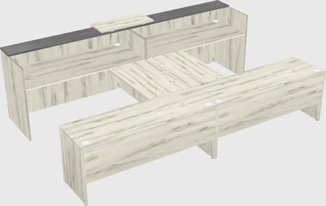 Shared u-shaped reception desks