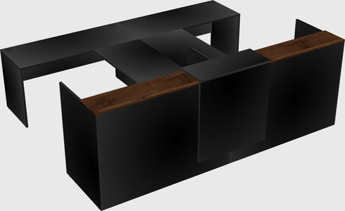 Shared u-shaped reception desks