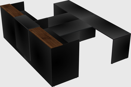 Shared u-shaped reception desks