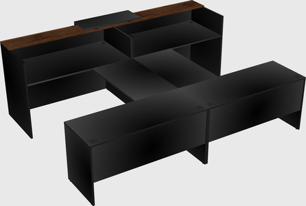 Shared u-shaped reception desks