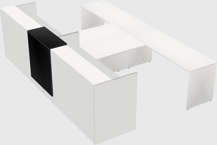 Shared u-shaped reception desks