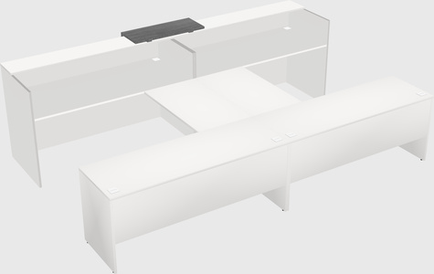Shared u-shaped reception desks