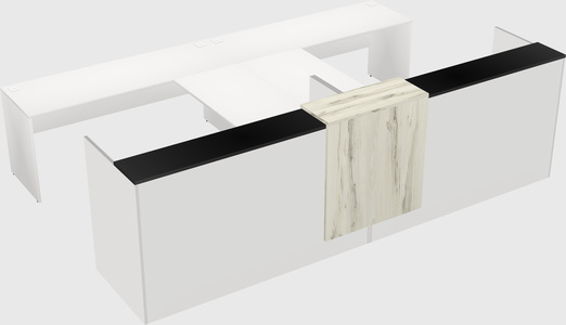 Shared u-shaped reception desks