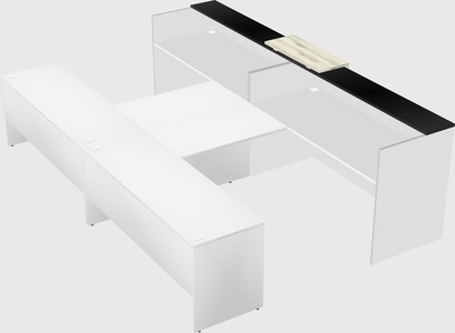 Shared u-shaped reception desks