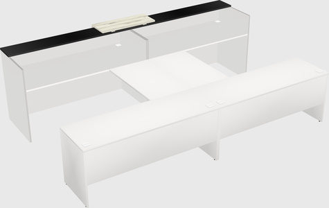 Shared u-shaped reception desks