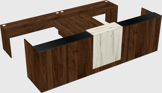 Shared u-shaped reception desks