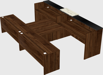 Shared u-shaped reception desks