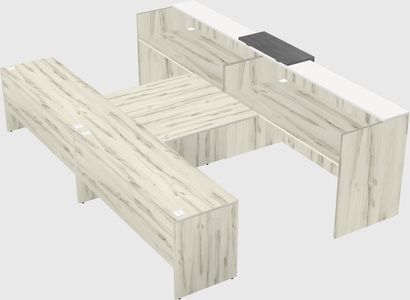Shared u-shaped reception desks