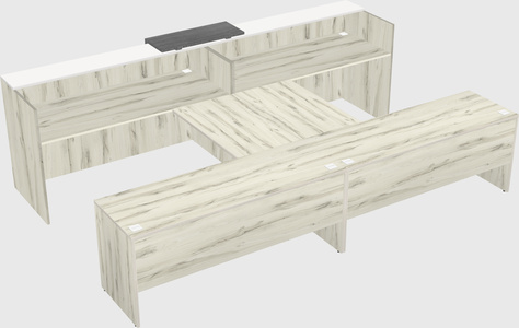 Shared u-shaped reception desks