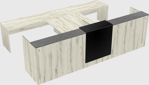 Shared u-shaped reception desks