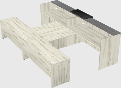 Shared u-shaped reception desks