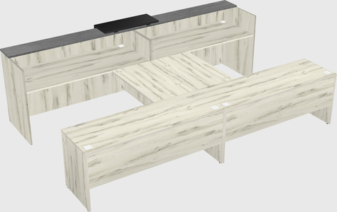 Shared u-shaped reception desks