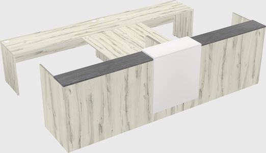 Shared u-shaped reception desks