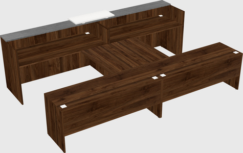 Shared u-shaped reception desks