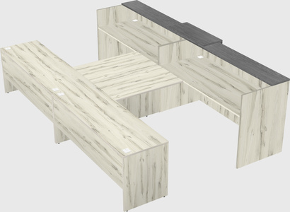 Shared u-shaped reception desks