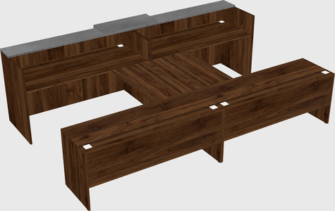 Shared u-shaped reception desks