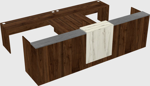 Shared u-shaped reception desks