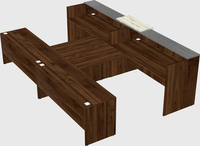 Shared u-shaped reception desks