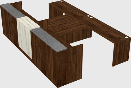 Shared u-shaped reception desks
