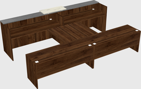 Shared u-shaped reception desks