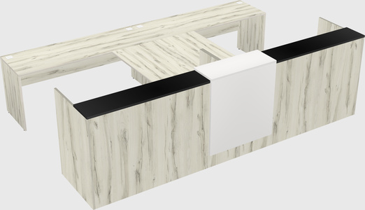 Shared u-shaped reception desks