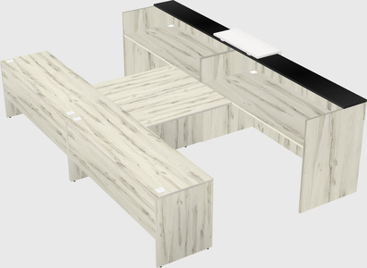 Shared u-shaped reception desks