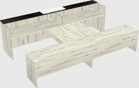 Shared u-shaped reception desks
