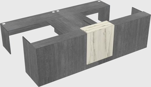 Shared u-shaped reception desks