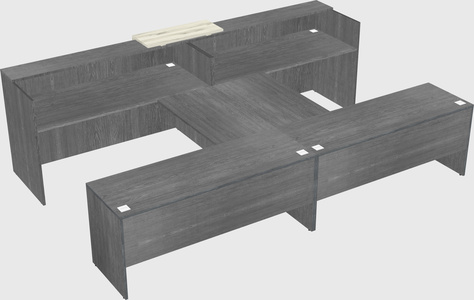 Shared u-shaped reception desks
