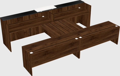 Shared u-shaped reception desks