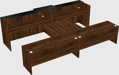 Shared u-shaped reception desks