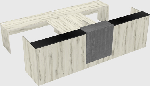 Shared u-shaped reception desks