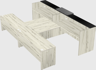 Shared u-shaped reception desks