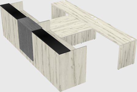 Shared u-shaped reception desks