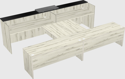 Shared u-shaped reception desks