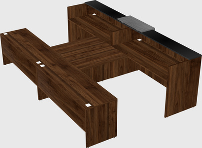 Shared u-shaped reception desks