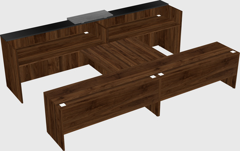 Shared u-shaped reception desks