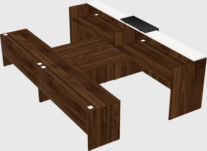 Shared u-shaped reception desks