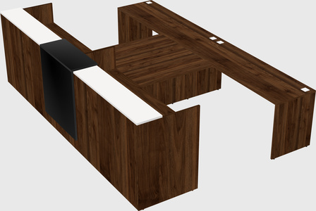 Shared u-shaped reception desks