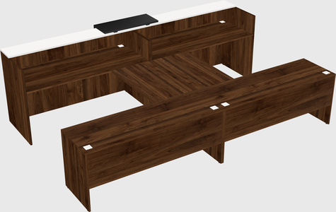 Shared u-shaped reception desks