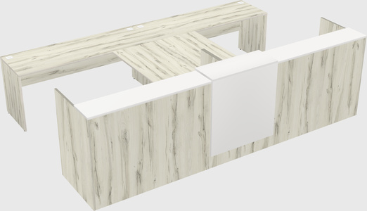 Shared u-shaped reception desks