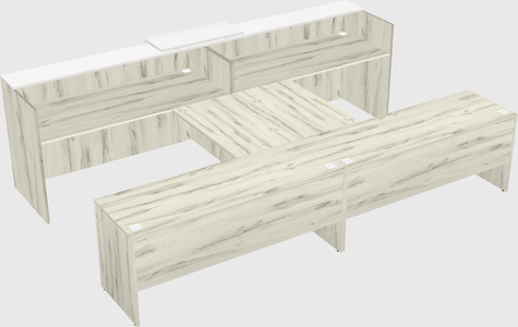 Shared u-shaped reception desks