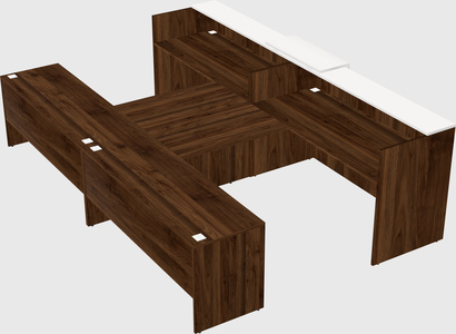 Shared u-shaped reception desks