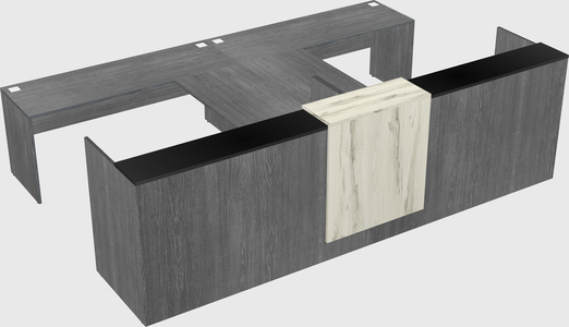 Shared u-shaped reception desks