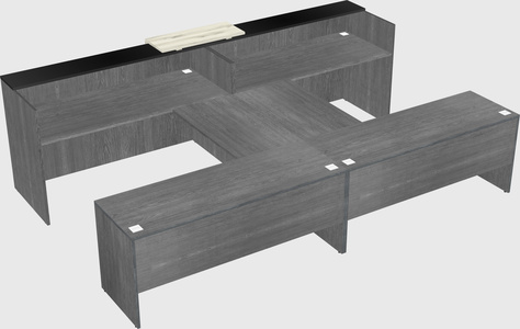 Shared u-shaped reception desks