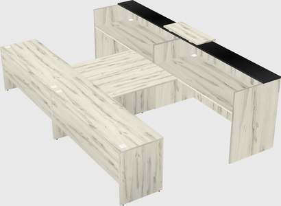 Shared u-shaped reception desks