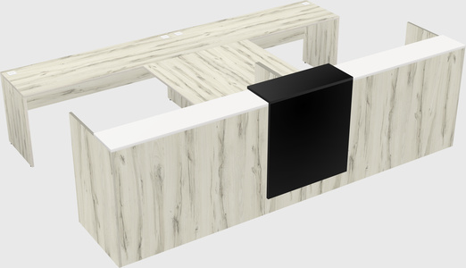 Shared u-shaped reception desks